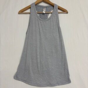 Yogalicious Workout Tank Top Womens M Gray Split Tie Back